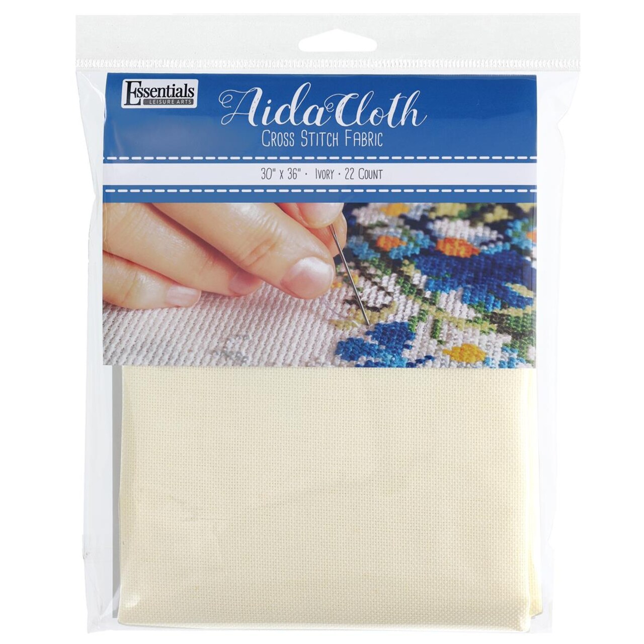 Essentials By Leisure Arts Aida Cloth, 22 Count, Ivory Cross Stitch Fabric, Embroidery Fabric, Cross Stitch Supplies For Crafting, Stitching, And Sewing Projects 30X36